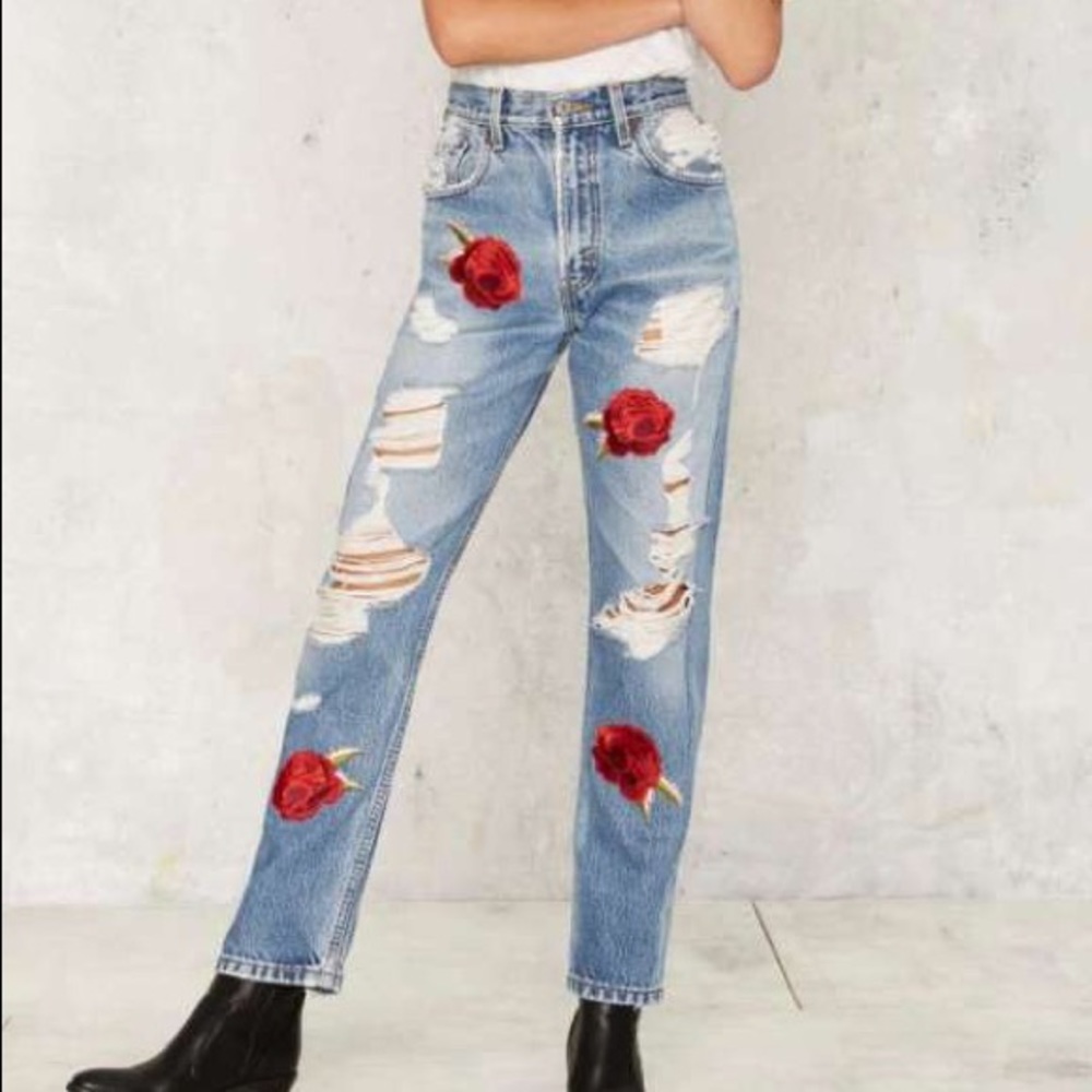 Nasty Gal x Levi’s After Party Rose Denim Jeans